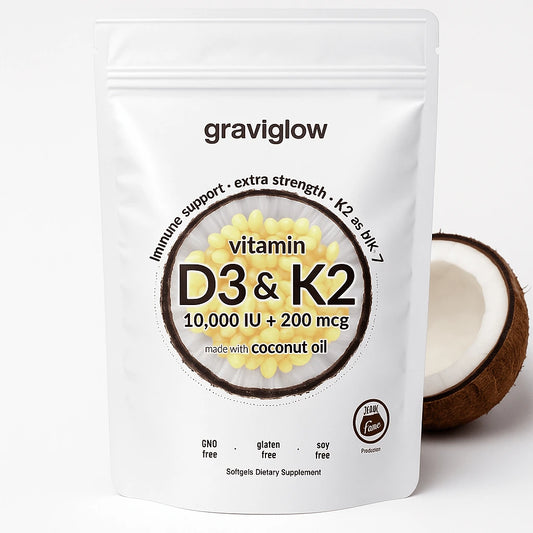 GraviGlow™ Vitamin D3 K2 Soft Gels