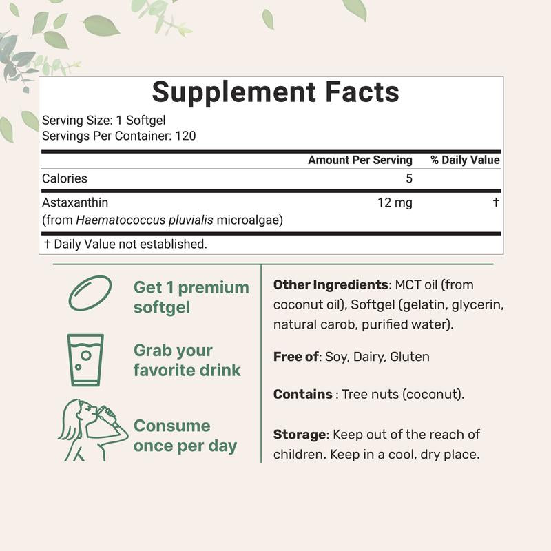 Astaxanthin 12mg Softgels