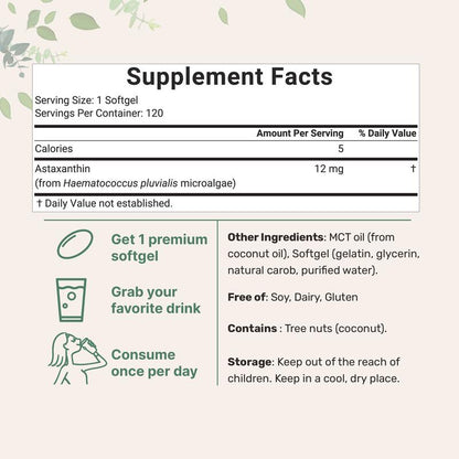 Astaxanthin 12mg Softgels